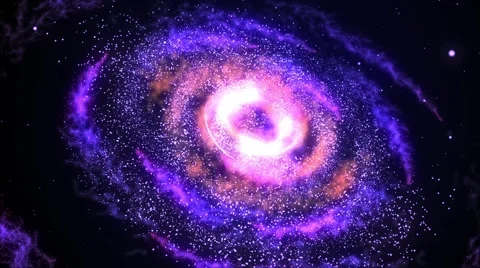 Galaxy spinning in the open space Stock Footage 45880740