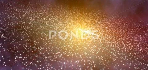 Galaxy with star clusters and gases Stock Illustration