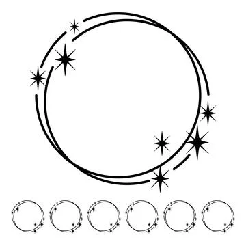 Galaxy starry frame cartoon vector graphic Stock Illustration