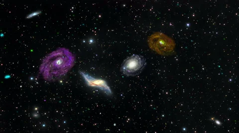 Galaxy with stars Stock Footage 57845377