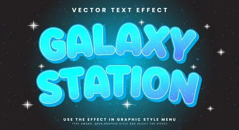 Galaxy Station Editable text effect Template Illustrazione stock