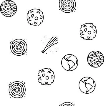 Galaxy System Space Vector Seamless Pattern Stockillustratie