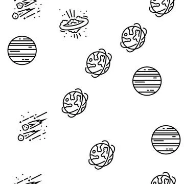 Galaxy System Space Vector Seamless Pattern Illustrazione stock