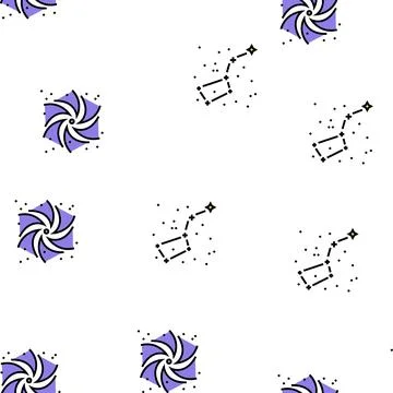 Galaxy System Space Vector Seamless Pattern Illustrazione stock
