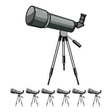 Galaxy telescope cartoon vector graphic Stock Illustration