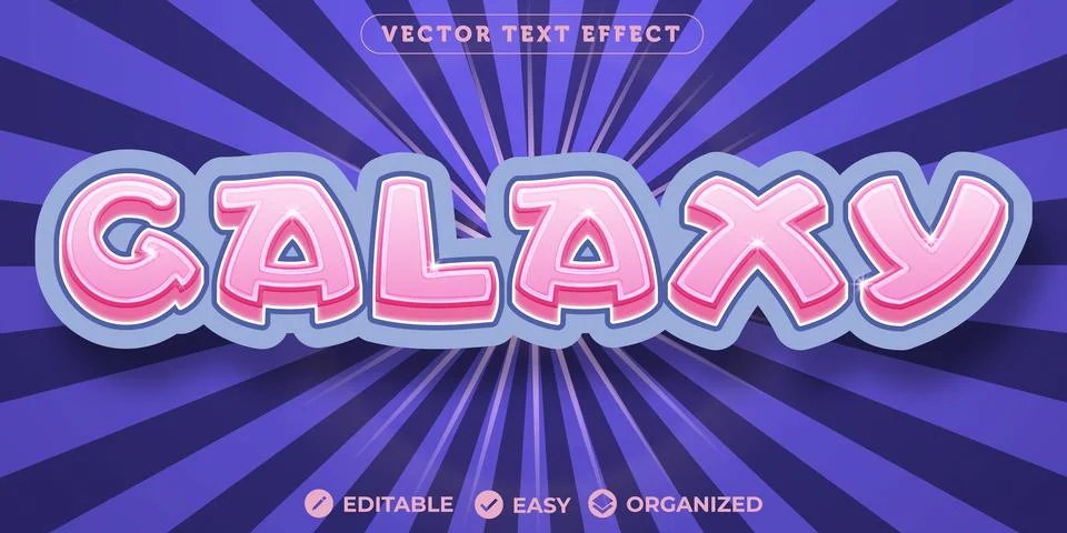 Galaxy Text Effect,Fully Editable Font Text Effect Stock Illustration