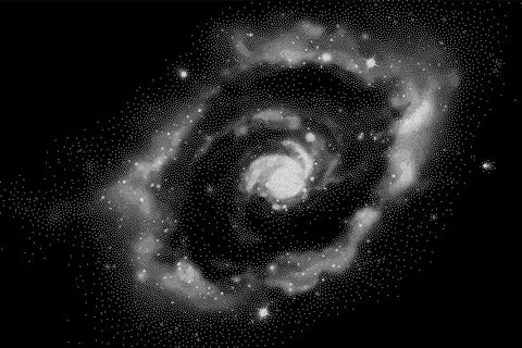 Galaxy vector background black and white illustration Stock Illustration