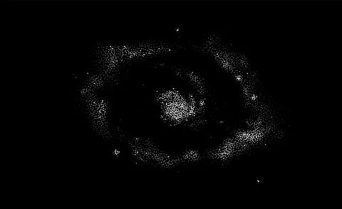 Galaxy vector background black and white illustration Stock Illustration
