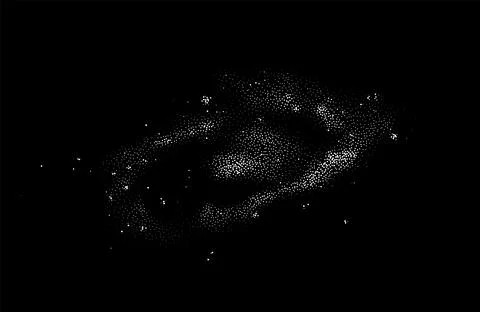 Galaxy vector background black and white illustration Stock Illustration