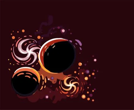 Galaxy vector cartoon illustration dark card dark Illustrazione stock