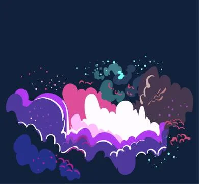 Galaxy vector cartoon illustration dark card dark Stock Illustration