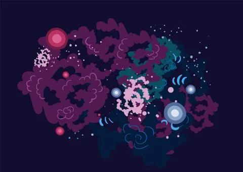 Galaxy vector cartoon illustration dark card dark Stock Illustration