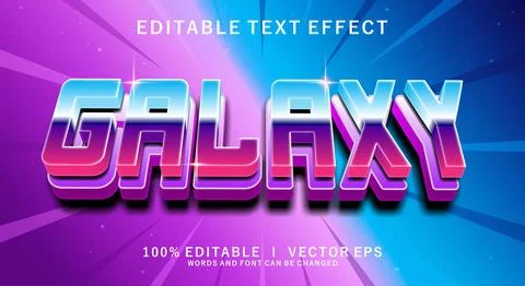 Galaxy vector text effect with modern style design Stock Illustration