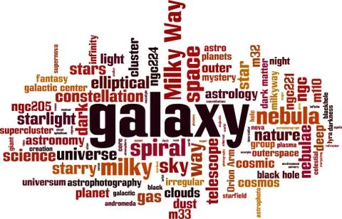 Galaxy word cloud Stock Illustration
