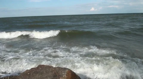 Gale at the seaside before sunset Stock Footage 36176052