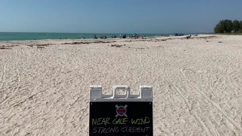 Gale winds at nokomas beach florida usa Stock Footage 172869975