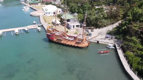 Galeon flight around clockwise Stock Footage 149949275