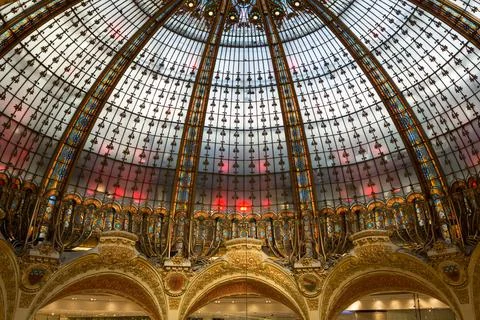 Galeries Lafayette interior in Paris. Stock Photos