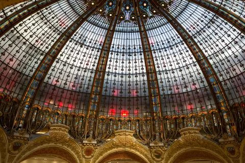 Galeries Lafayette interior in Paris. Stock Photos