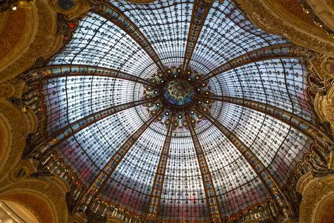 Galeries Lafayette interior in Paris. Stock Photos