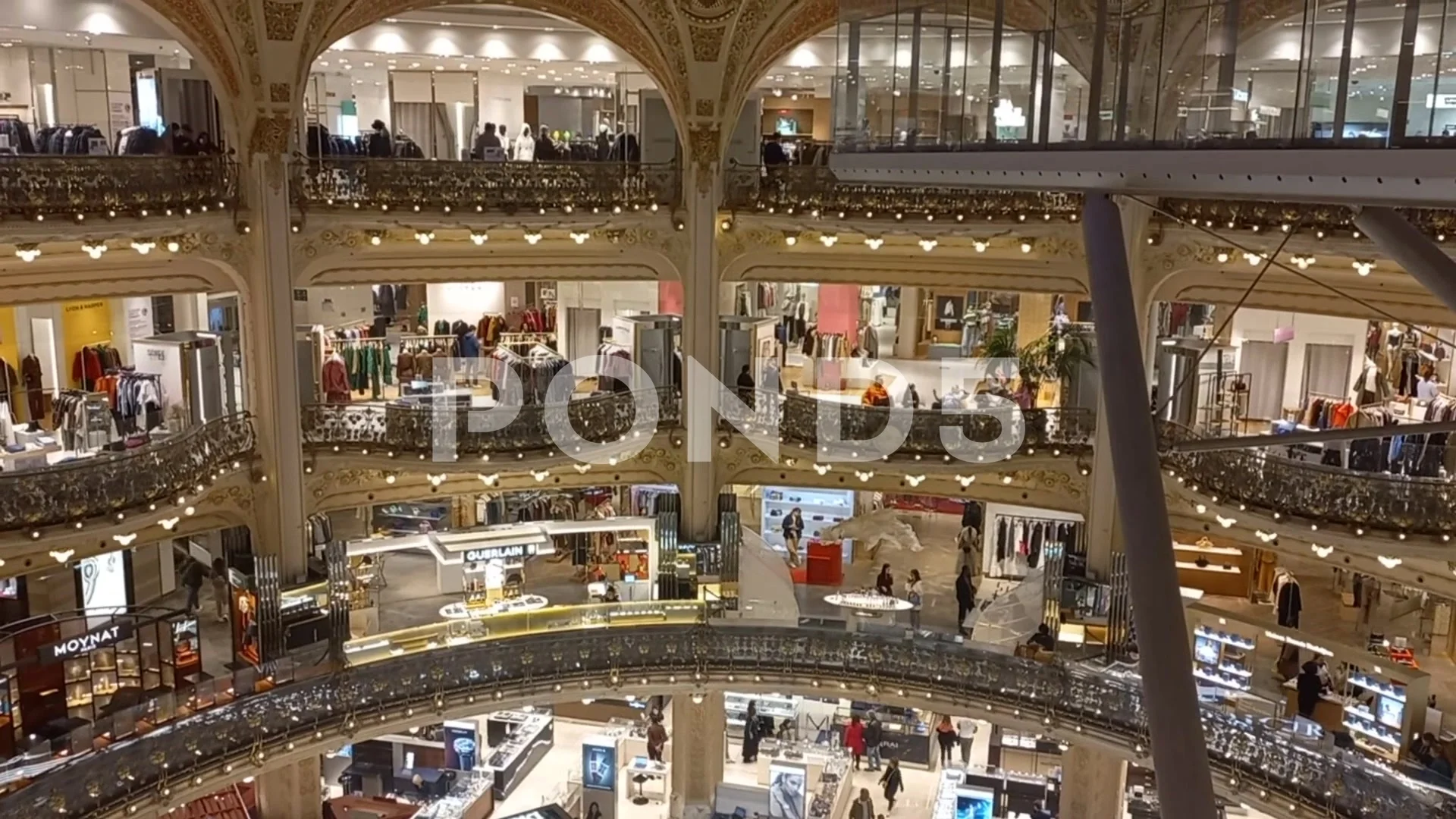 Interior Galeries Lafayette Store Paris , Stock Video