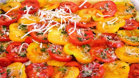 A galette process of making with cottage cheese dough on parchment paper. Stock Footage 341524684