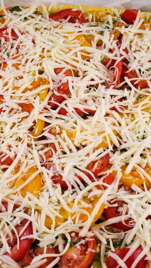 A galette process of making with cottage cheese dough on parchment paper. Stock Footage 341525519
