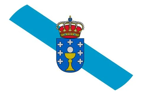 Galicia flag in flat oval design Illustrazione stock