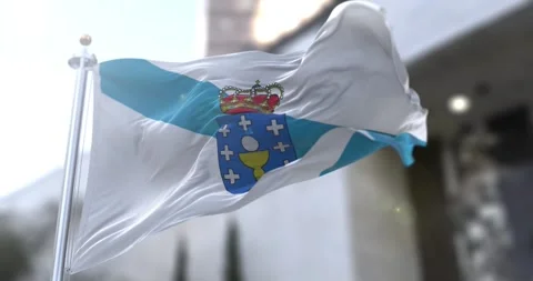Galicia flag waving-seamless-loop-4k-60fps Stock Footage 344534464