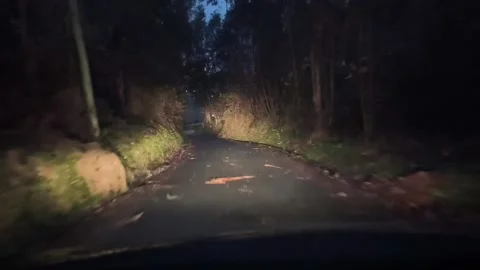 Galicia issues red alert due to severe weather conditions, Pontedeume (A Coruña) Stock Footage 327448973