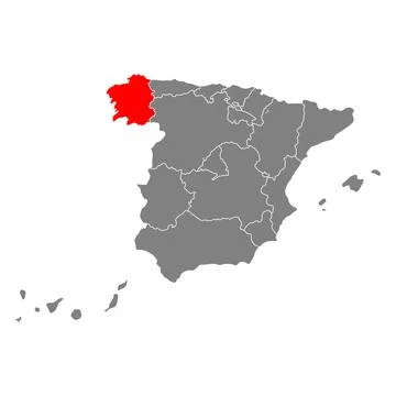 Galicia of Spain map symbol shape, travel web flat vector illustration イラスト素材