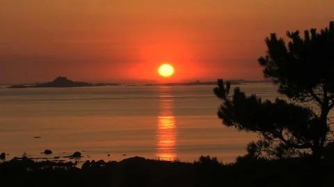 Galicia sunset time lapse Stock Footage 74073408