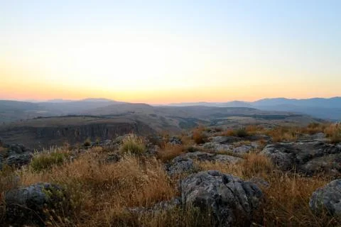 Galilee Landscape at Twilight Stock Photos