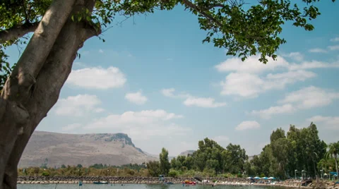 Galilee sea clouds time lapse Vídeo Stock 34984636