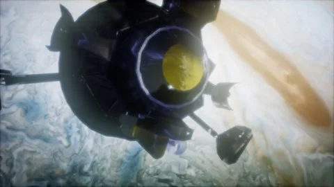 Galileo spacecraft orbiting Jupiter Vídeos de archivo 131214574