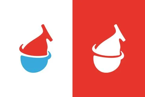 Gallbladder care logo combination. Internal organ logotype design template Illustrazione stock