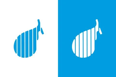 Gallbladder care logo design. Unique internal organ logotype design template Stock Illustration