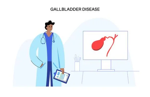 Gallbladder disease poster Stock Illustration