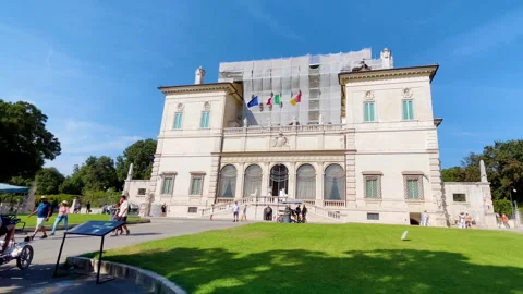 Galleria Borghese with construction Stock Footage 249847789
