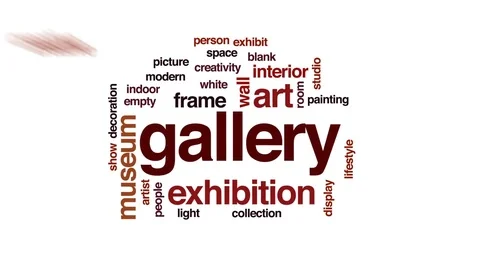 Gallery animated word cloud, text design animation. Stock Footage 74978249