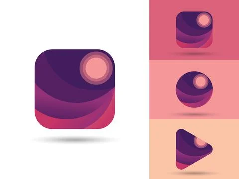 Gallery app logo ui/ux element Illustrazione stock