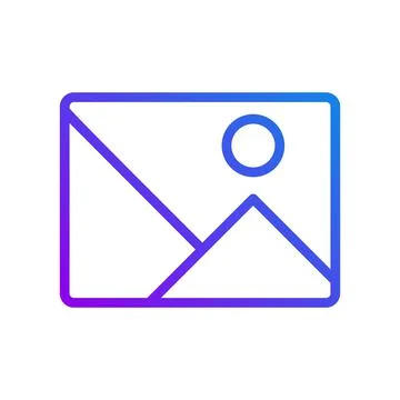Gallery button pixel perfect gradient linear vector icon Illustrazione stock