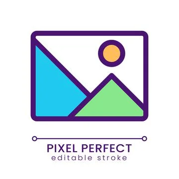 Gallery button pixel perfect RGB color icon Stock-Illustration