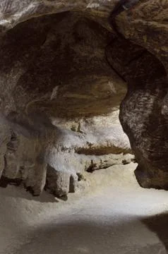 Gallery in a cave Stock Photos