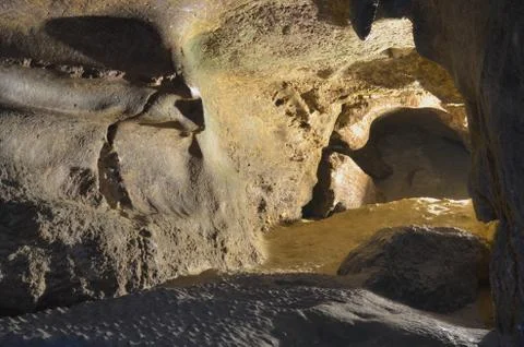 Gallery in a cave Stock Photos