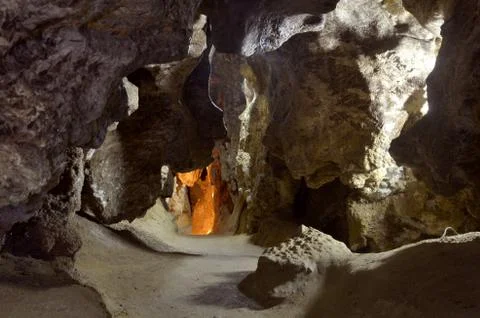 Gallery in a cave Stock Photos