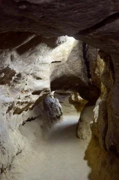 Gallery in a cave Foto stock