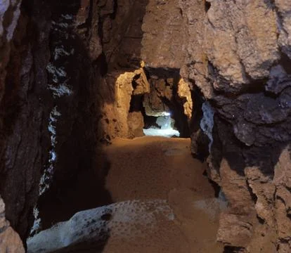 Gallery in a cave Foto stock