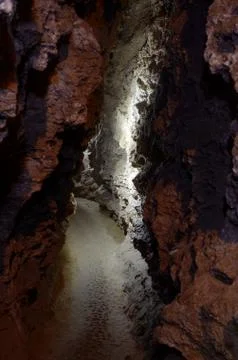 Gallery in a cave Stock Photos