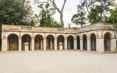 Gallery with columns in park of Nice Stock Photos